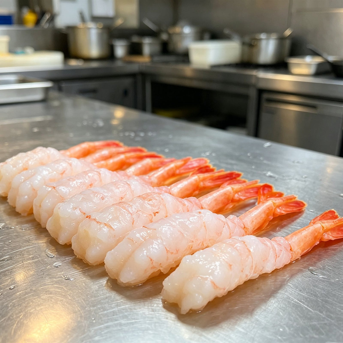 Peeled Sweet Shrimp With Tails On